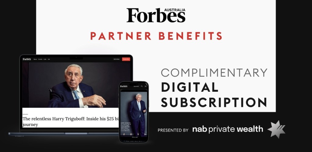 Forbes subscribe page for NAB Private Wealth Clients 