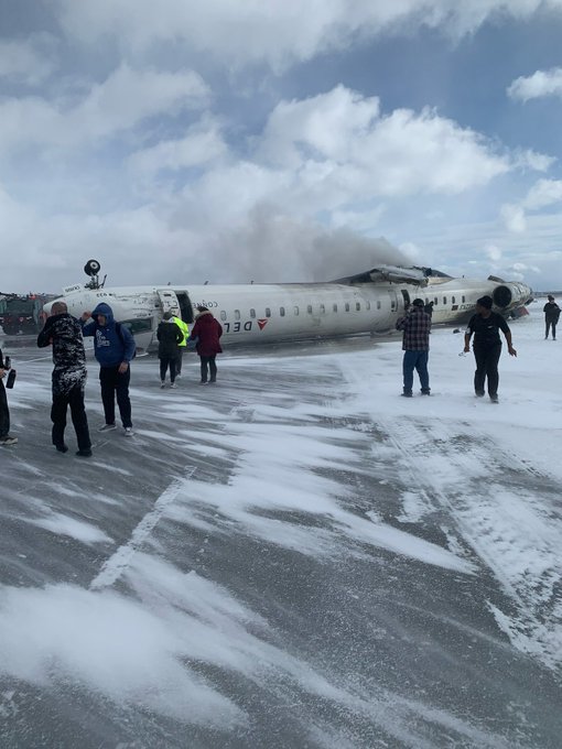 Delta flight crashes and flips upside down while landing In Toronto